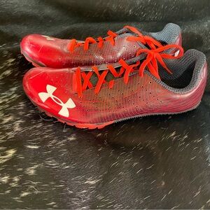 Under Armour Racing Track & Field Spikes Size 10.5 Men’s‎ Red Black Running